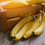 Banana On Wooden Box Background, Ripe Banana Fruit On Floor - Bu